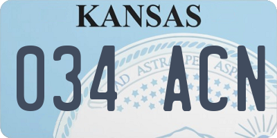 KS license plate 034ACN