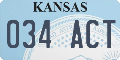 KS license plate 034ACT