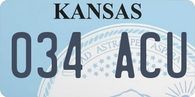 KS license plate 034ACU