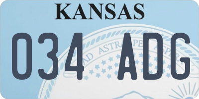 KS license plate 034ADG