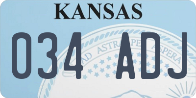 KS license plate 034ADJ