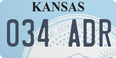 KS license plate 034ADR