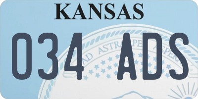 KS license plate 034ADS
