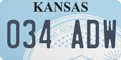 KS license plate 034ADW