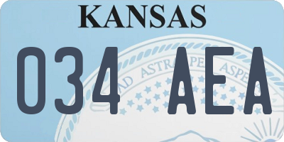 KS license plate 034AEA