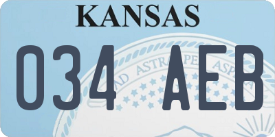 KS license plate 034AEB
