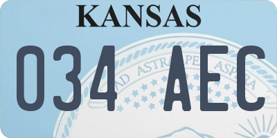KS license plate 034AEC