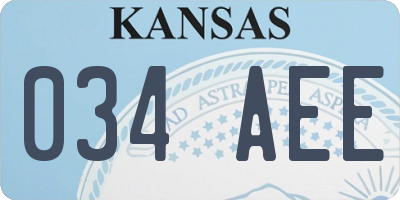 KS license plate 034AEE