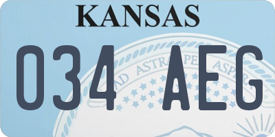 KS license plate 034AEG