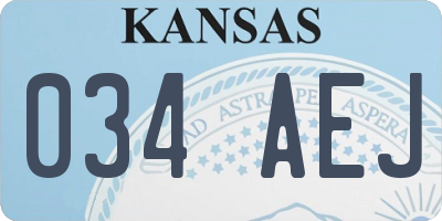 KS license plate 034AEJ