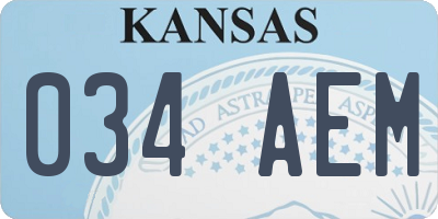 KS license plate 034AEM