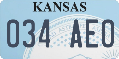 KS license plate 034AEO