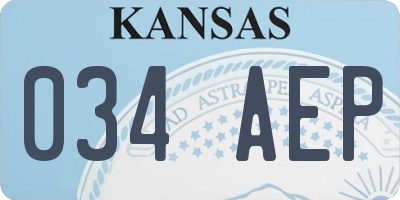 KS license plate 034AEP