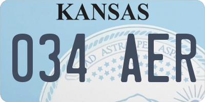 KS license plate 034AER