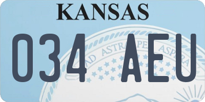 KS license plate 034AEU