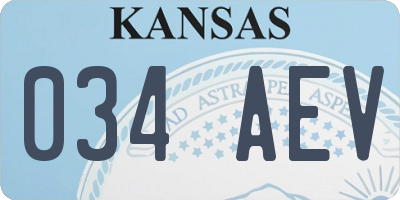 KS license plate 034AEV