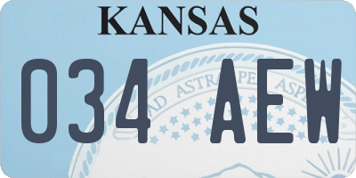 KS license plate 034AEW