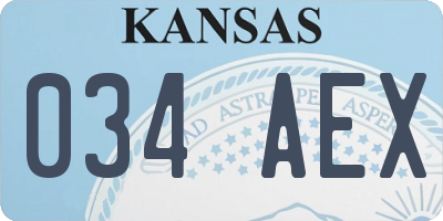 KS license plate 034AEX