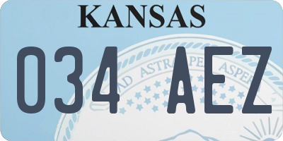 KS license plate 034AEZ