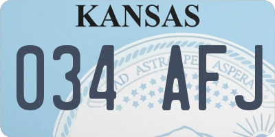 KS license plate 034AFJ
