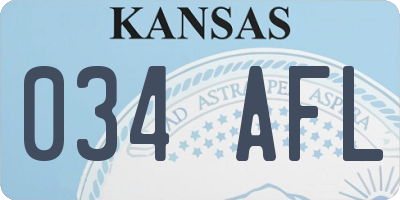 KS license plate 034AFL
