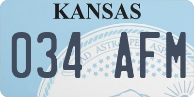 KS license plate 034AFM