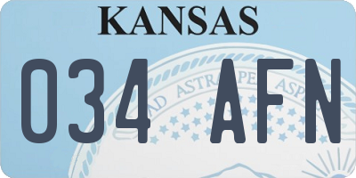 KS license plate 034AFN