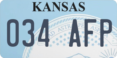 KS license plate 034AFP