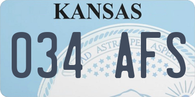 KS license plate 034AFS