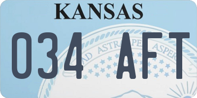 KS license plate 034AFT