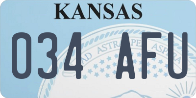 KS license plate 034AFU