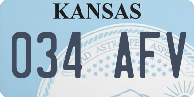 KS license plate 034AFV