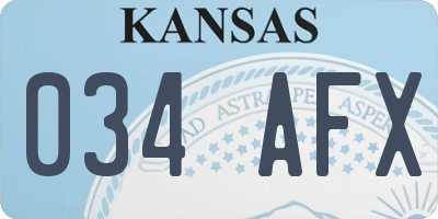 KS license plate 034AFX