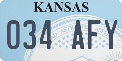 KS license plate 034AFY