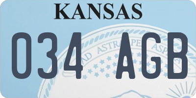 KS license plate 034AGB