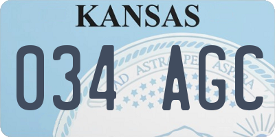 KS license plate 034AGC