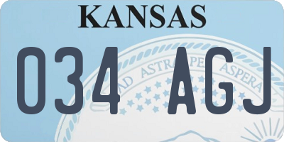 KS license plate 034AGJ
