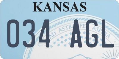 KS license plate 034AGL