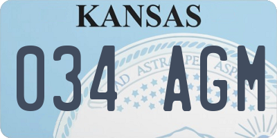 KS license plate 034AGM