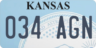 KS license plate 034AGN