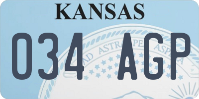 KS license plate 034AGP