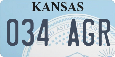 KS license plate 034AGR