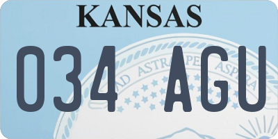 KS license plate 034AGU