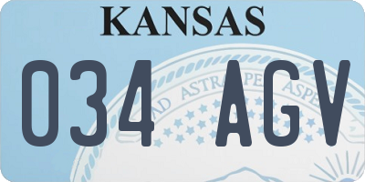 KS license plate 034AGV