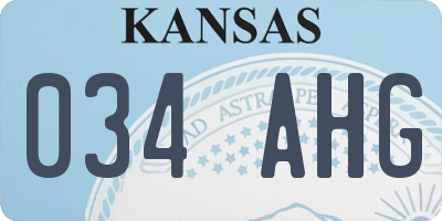 KS license plate 034AHG