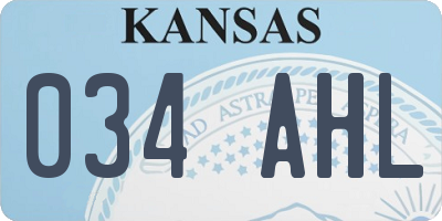 KS license plate 034AHL