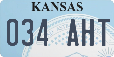 KS license plate 034AHT