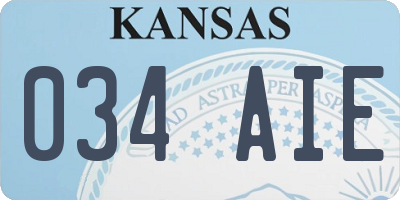 KS license plate 034AIE