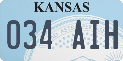 KS license plate 034AIH