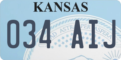 KS license plate 034AIJ